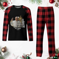 In Loving Memory of Pope Francis Plaid Pajama Set Viva il Papa 1936-2025 - Wonder Print Shop