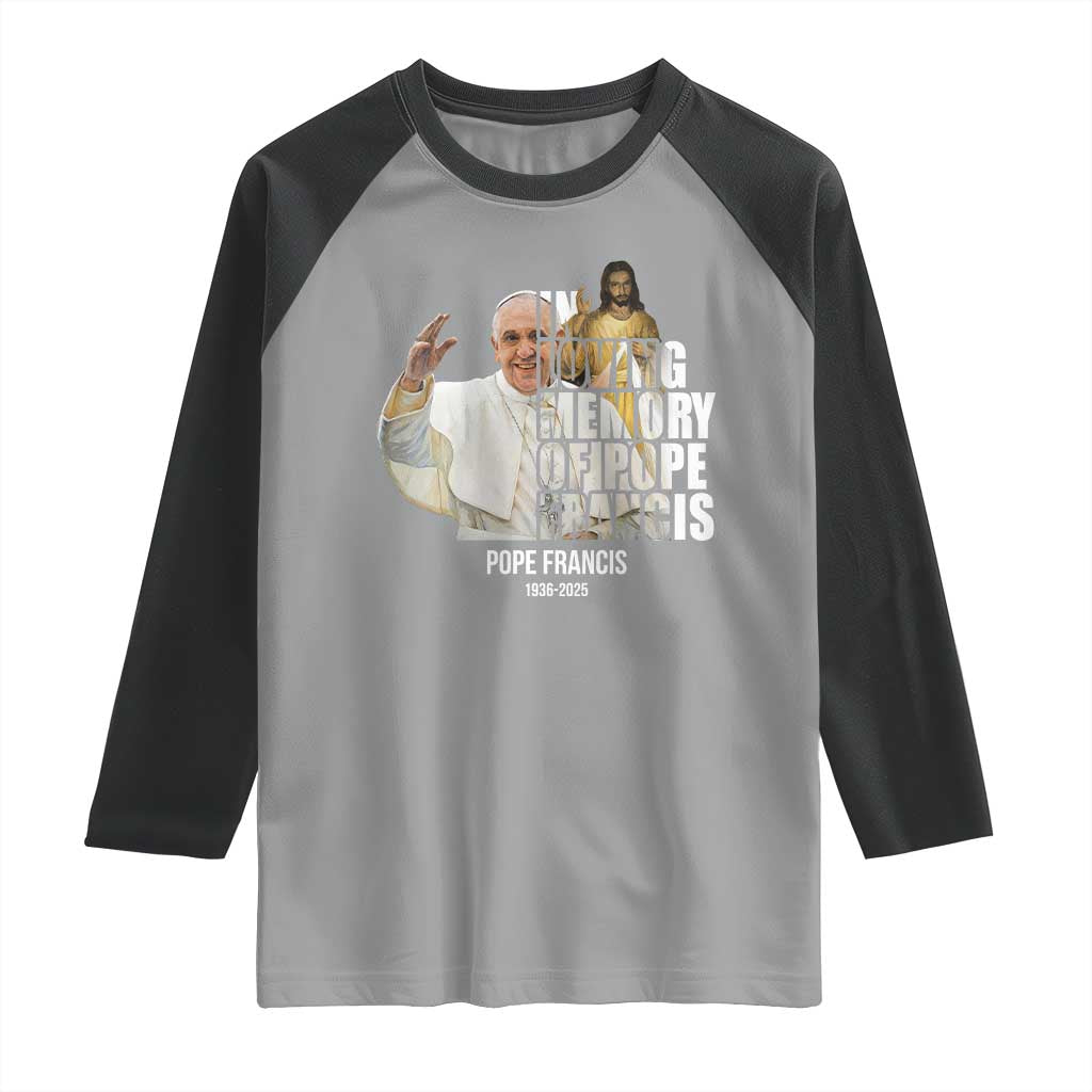 In Loving Memory of Pope Francis Raglan Shirt Viva il Papa 1936-2025
