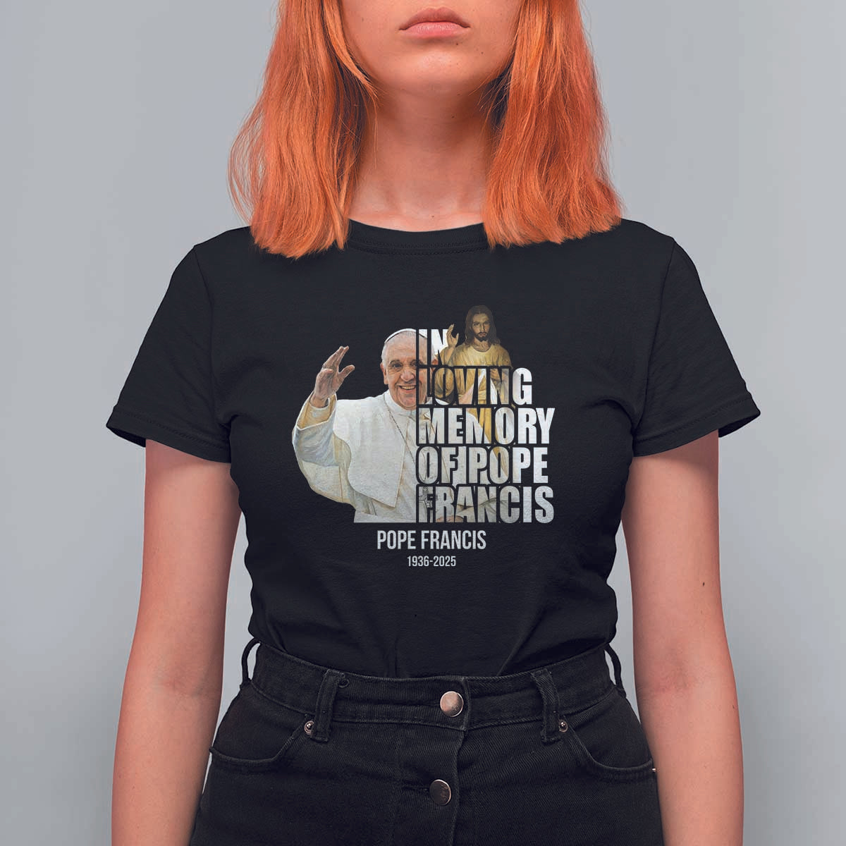 In Loving Memory of Pope Francis T Shirt For Women Viva il Papa 1936-2025
