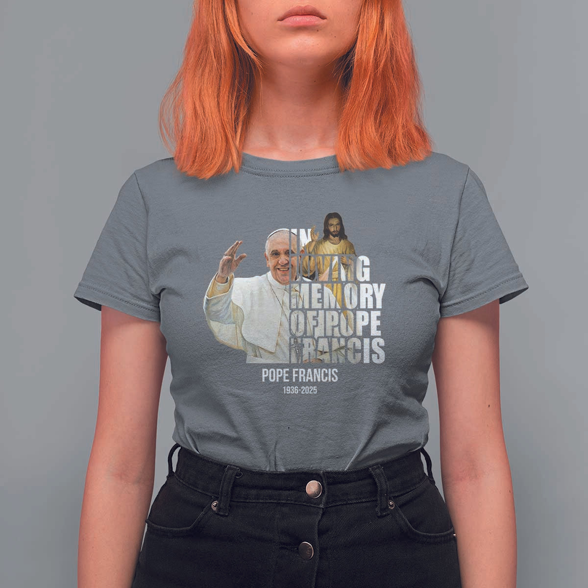 In Loving Memory of Pope Francis T Shirt For Women Viva il Papa 1936-2025