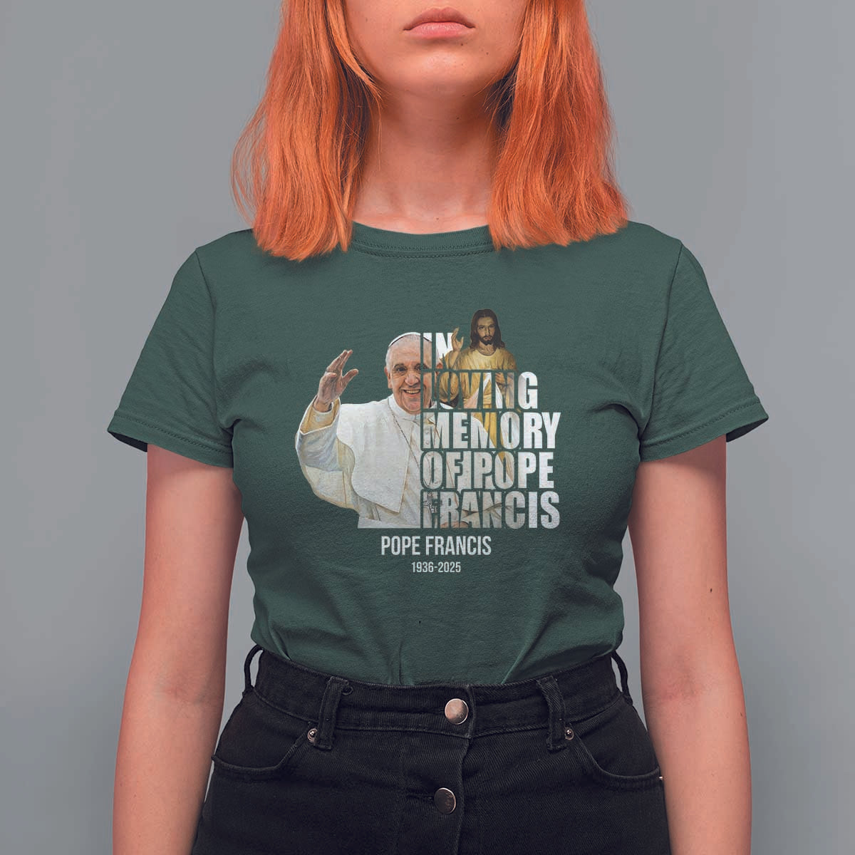In Loving Memory of Pope Francis T Shirt For Women Viva il Papa 1936-2025