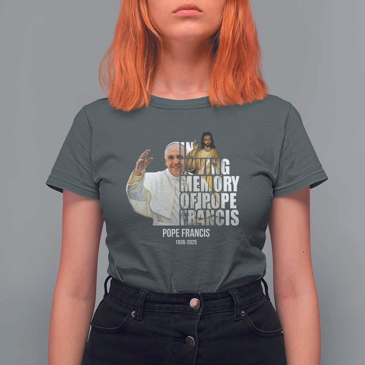 In Loving Memory of Pope Francis T Shirt For Women Viva il Papa 1936-2025