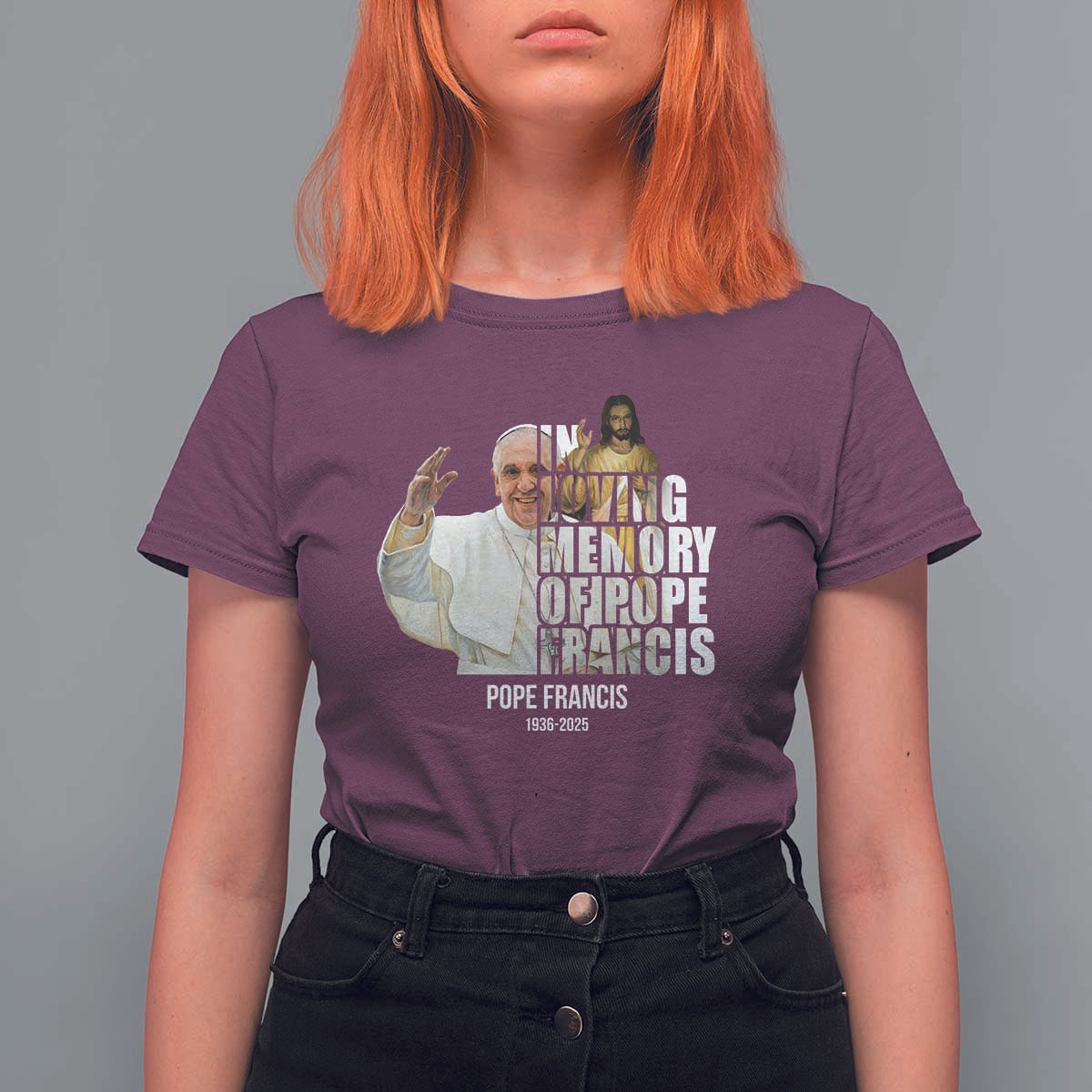 In Loving Memory of Pope Francis T Shirt For Women Viva il Papa 1936-2025