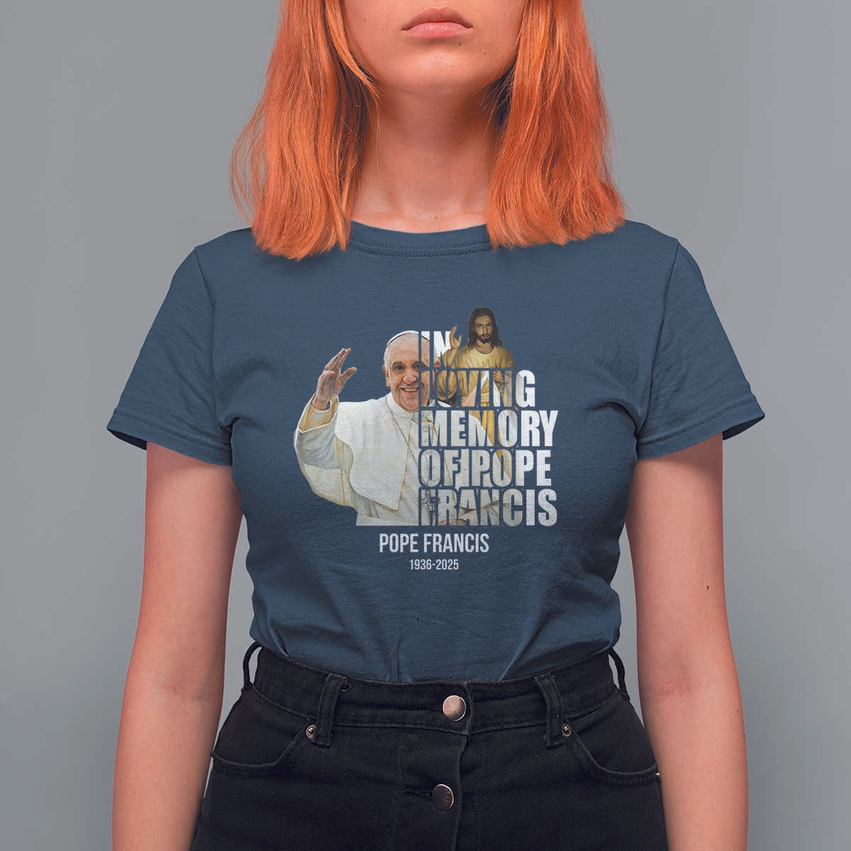 In Loving Memory of Pope Francis T Shirt For Women Viva il Papa 1936-2025