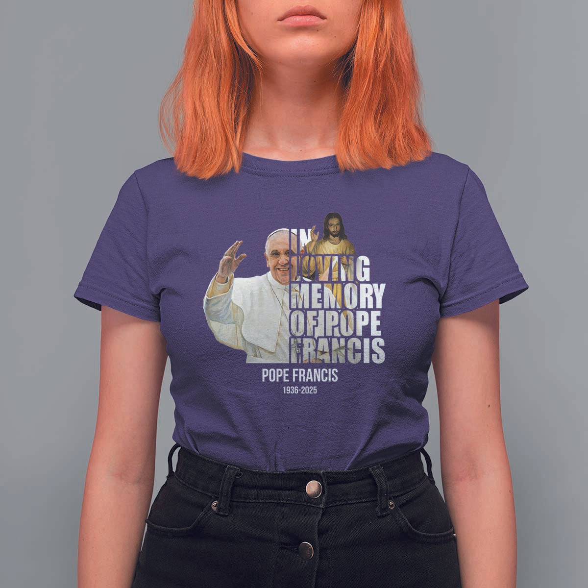 In Loving Memory of Pope Francis T Shirt For Women Viva il Papa 1936-2025