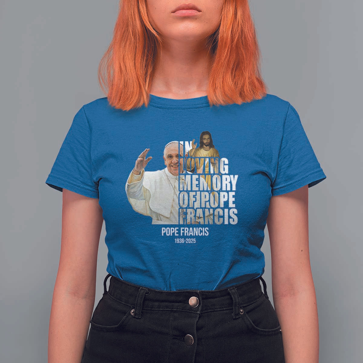 In Loving Memory of Pope Francis T Shirt For Women Viva il Papa 1936-2025