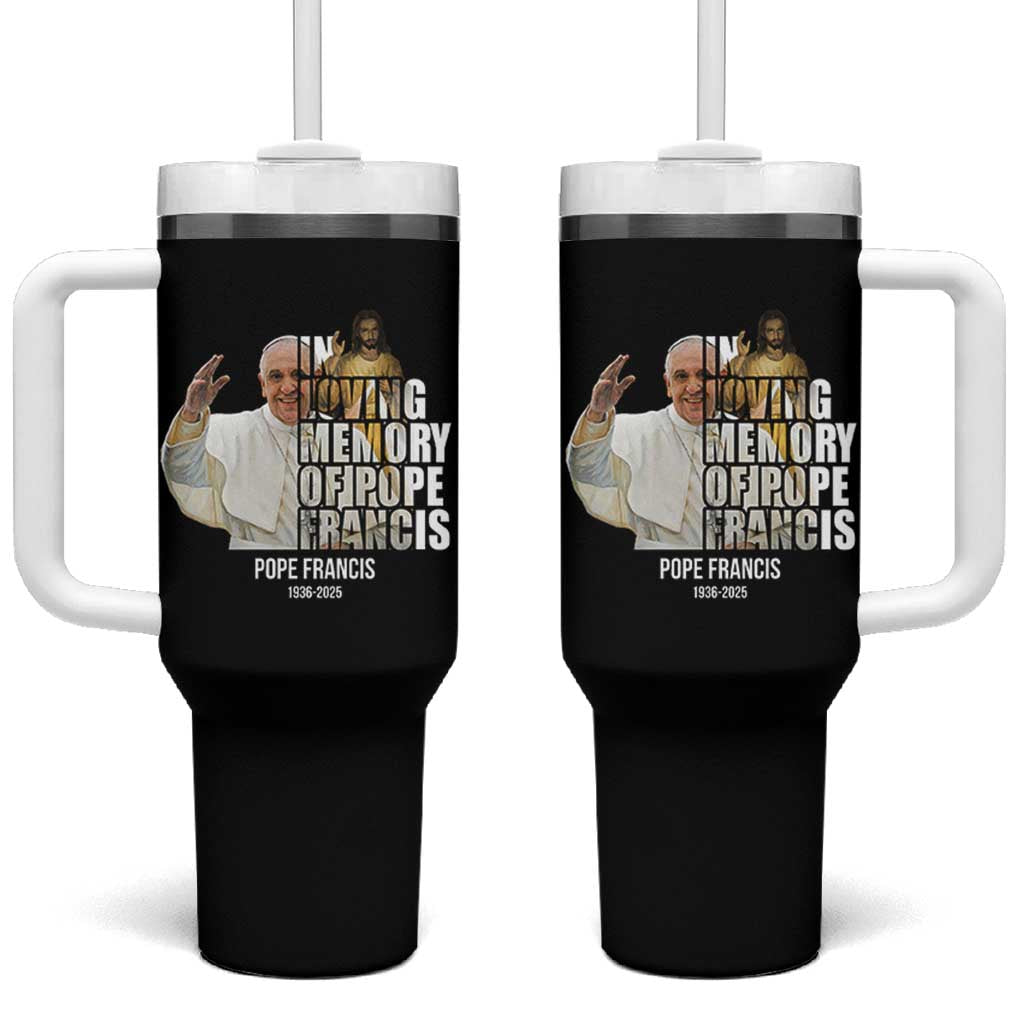 In Loving Memory of Pope Francis Tumbler With Handle Viva il Papa 1936-2025