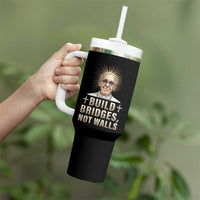 Pope Francis Inspirational Tumbler With Handle Build Bridges Not Walls