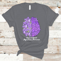 Alzheimer's Awareness T Shirt Support Squad Alzheimer's Warrior Dementia Forget-me-not Purple Ribbon - Wonder Print Shop