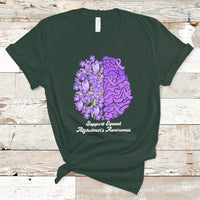 Alzheimer's Awareness T Shirt Support Squad Alzheimer's Warrior Dementia Forget-me-not Purple Ribbon - Wonder Print Shop