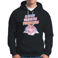 Protect Trans Kids Hoodie Satan Respects Pronouns Transgender Pride Trans Flag - Wonder Print Shop