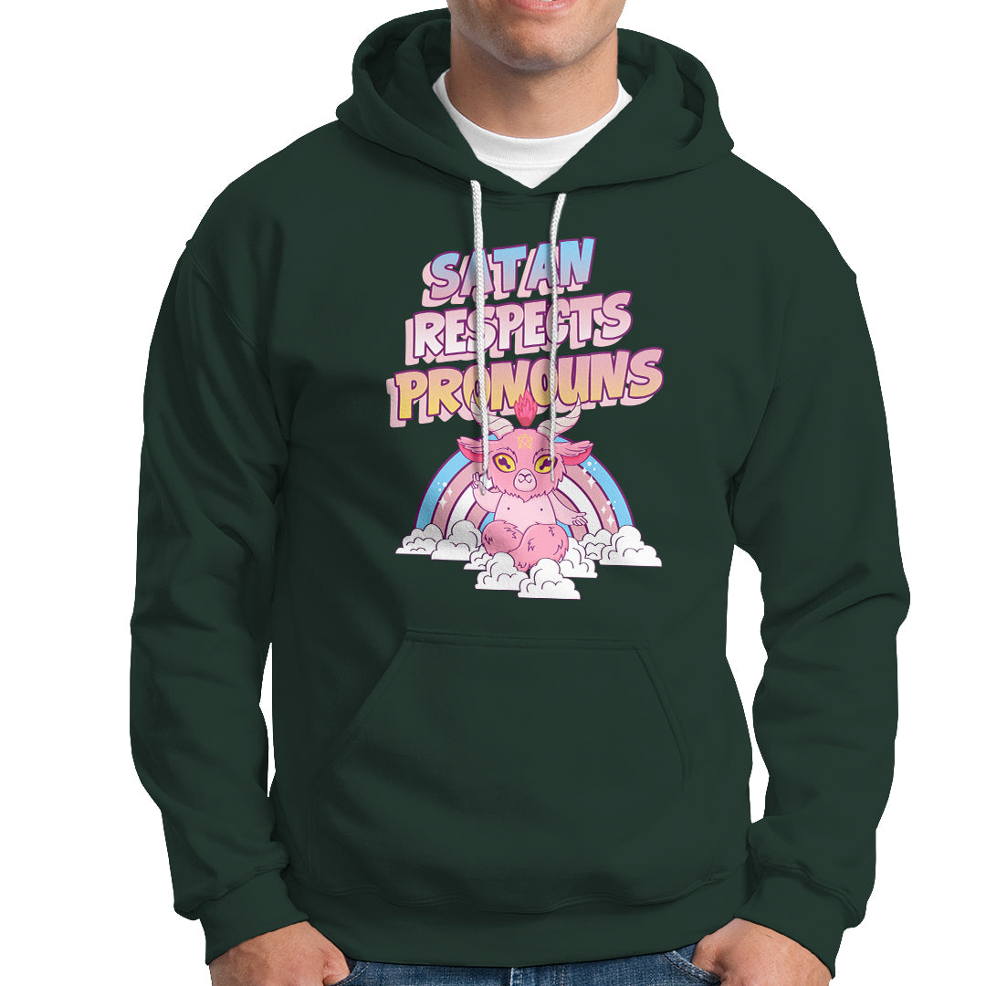Protect Trans Kids Hoodie Satan Respects Pronouns Transgender Pride Trans Flag - Wonder Print Shop