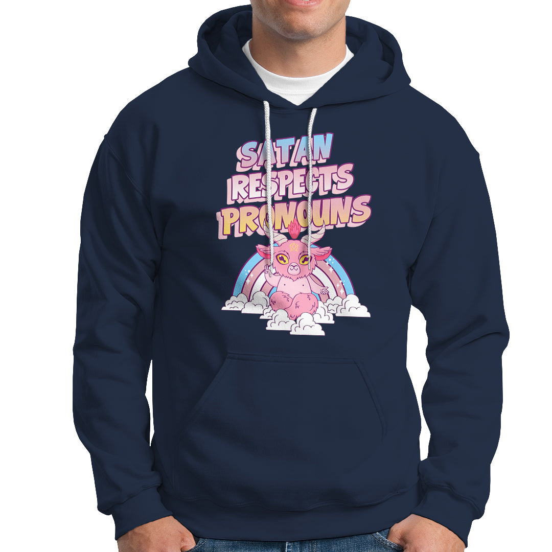 Protect Trans Kids Hoodie Satan Respects Pronouns Transgender Pride Trans Flag - Wonder Print Shop