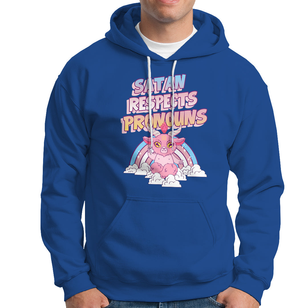 Protect Trans Kids Hoodie Satan Respects Pronouns Transgender Pride Trans Flag - Wonder Print Shop