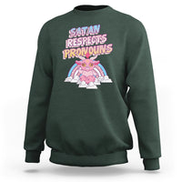 Protect Trans Kids Sweatshirt Satan Respects Pronouns Transgender Pride Trans Flag - Wonder Print Shop