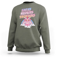 Protect Trans Kids Sweatshirt Satan Respects Pronouns Transgender Pride Trans Flag - Wonder Print Shop