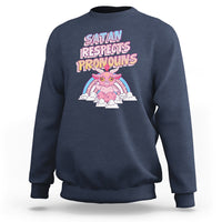 Protect Trans Kids Sweatshirt Satan Respects Pronouns Transgender Pride Trans Flag - Wonder Print Shop