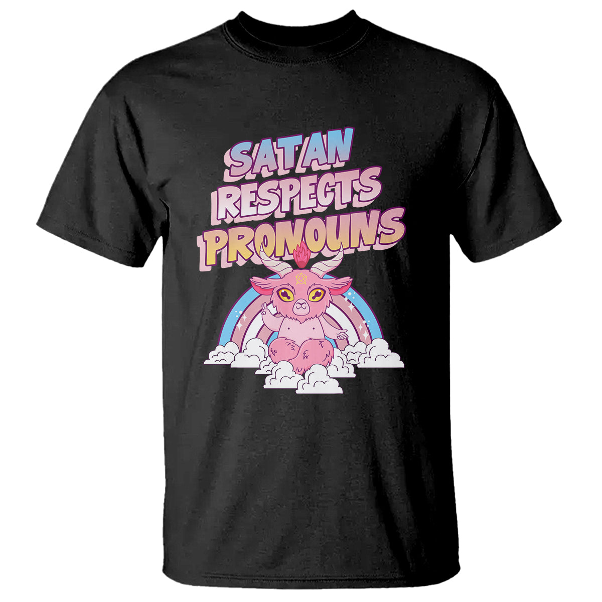 Protect Trans Kids T Shirt Satan Respects Pronouns Transgender Pride Trans Flag - Wonder Print Shop