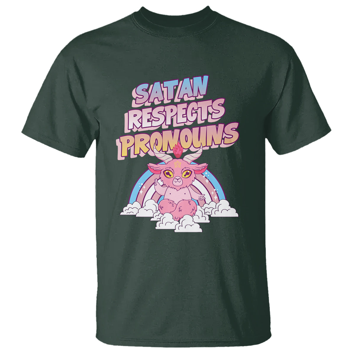 Protect Trans Kids T Shirt Satan Respects Pronouns Transgender Pride Trans Flag - Wonder Print Shop