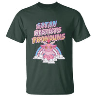 Protect Trans Kids T Shirt Satan Respects Pronouns Transgender Pride Trans Flag - Wonder Print Shop