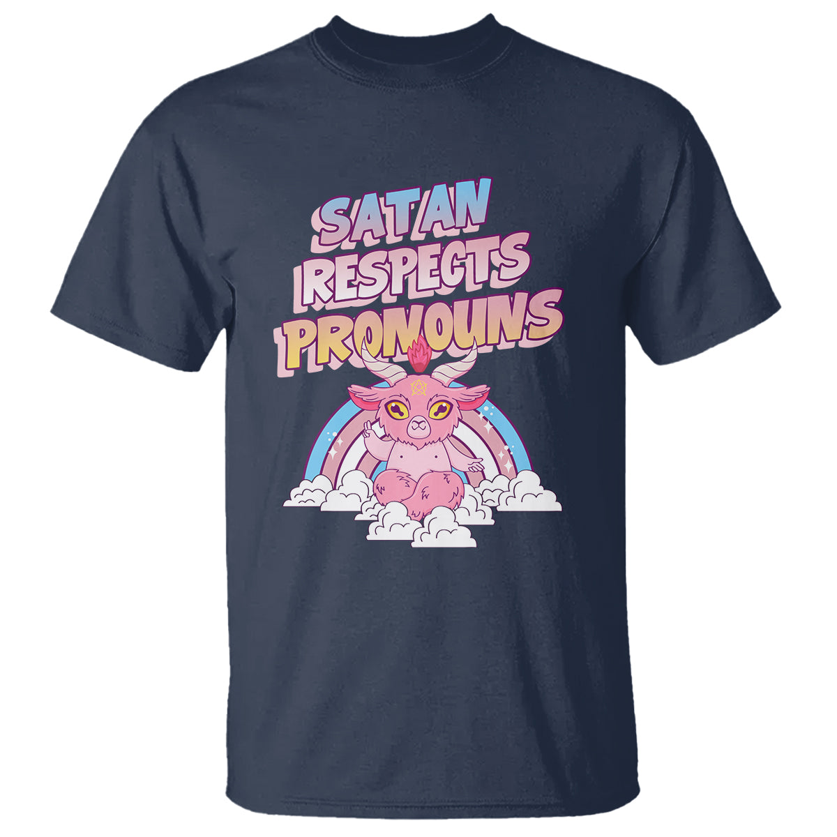 Protect Trans Kids T Shirt Satan Respects Pronouns Transgender Pride Trans Flag - Wonder Print Shop