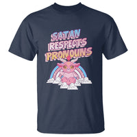 Protect Trans Kids T Shirt Satan Respects Pronouns Transgender Pride Trans Flag - Wonder Print Shop