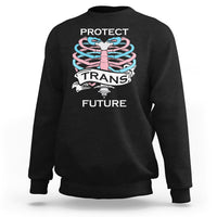 Protect Trans Kids Sweatshirt LGBT Support Protect Trans Future LGBT Pride Flag Skeleton - Wonder Print Shop