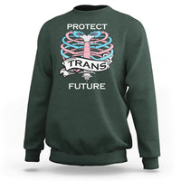 Protect Trans Kids Sweatshirt LGBT Support Protect Trans Future LGBT Pride Flag Skeleton - Wonder Print Shop