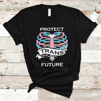 Protect Trans Kids T Shirt LGBT Support Protect Trans Future LGBT Pride Flag Skeleton - Wonder Print Shop