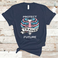 Protect Trans Kids T Shirt LGBT Support Protect Trans Future LGBT Pride Flag Skeleton - Wonder Print Shop