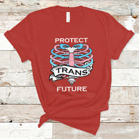 Protect Trans Kids T Shirt LGBT Support Protect Trans Future LGBT Pride Flag Skeleton - Wonder Print Shop