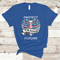Protect Trans Kids T Shirt LGBT Support Protect Trans Future LGBT Pride Flag Skeleton - Wonder Print Shop