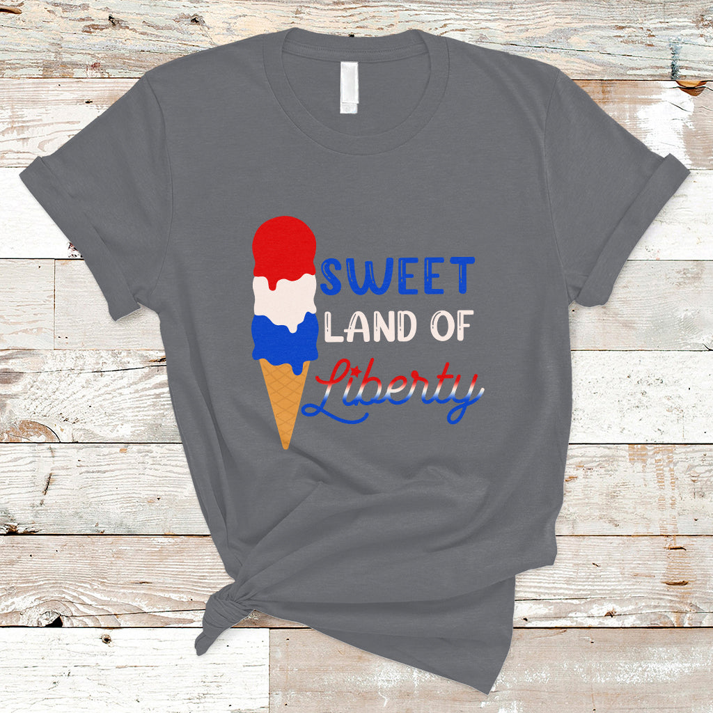 4th of July T Shirt 4th of July Sweet Land of Liberty American Patriotic - Wonder Print Shop
