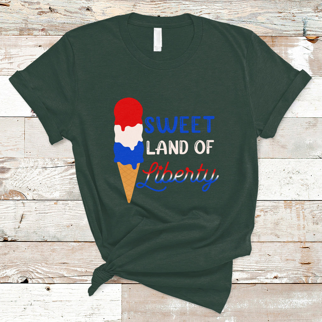 4th of July T Shirt 4th of July Sweet Land of Liberty American Patriotic - Wonder Print Shop