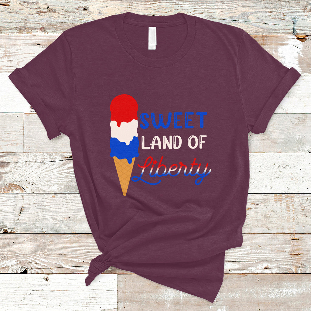 4th of July T Shirt 4th of July Sweet Land of Liberty American Patriotic - Wonder Print Shop