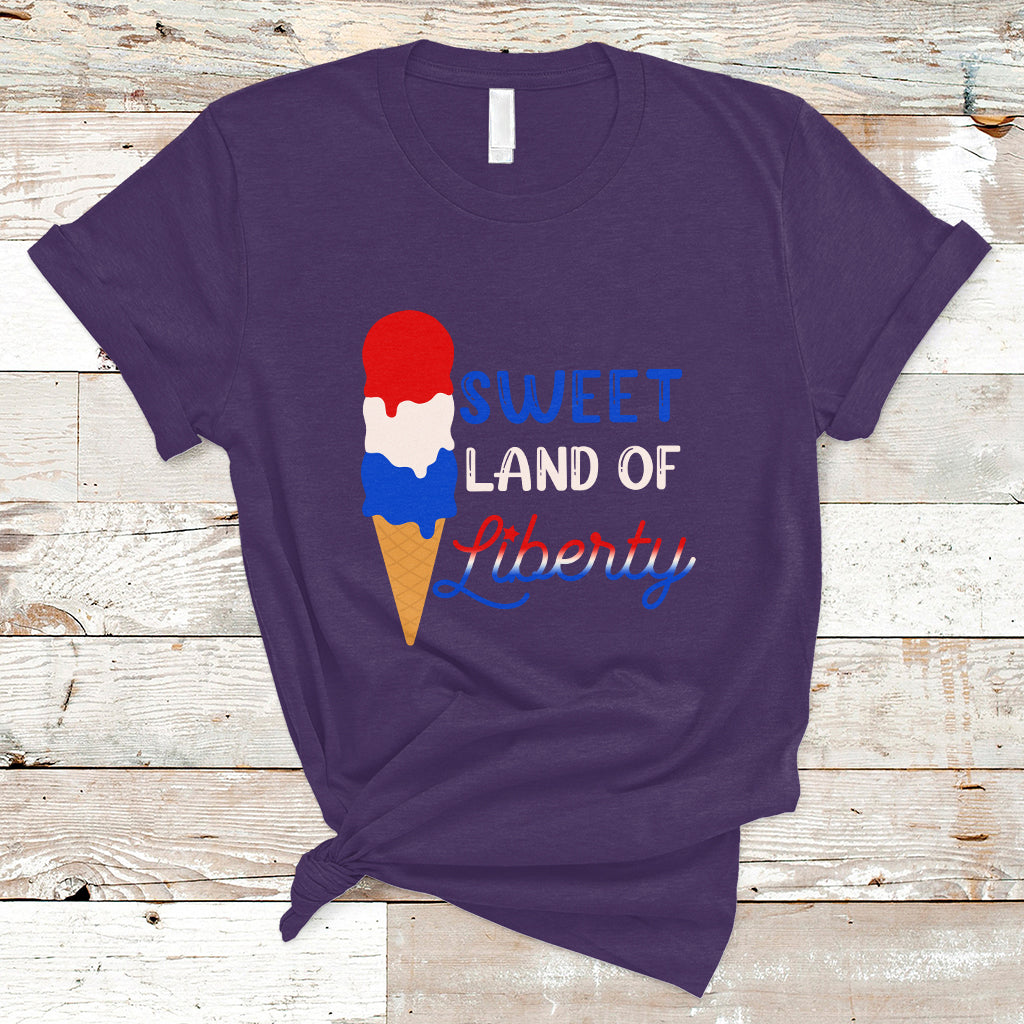 4th of July T Shirt 4th of July Sweet Land of Liberty American Patriotic - Wonder Print Shop