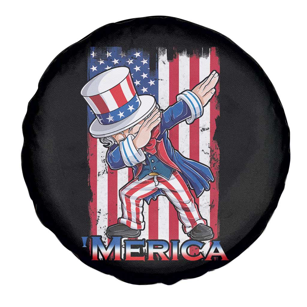 Uncle Sam Dabbing Spare Tire Cover 4th of July American Flag