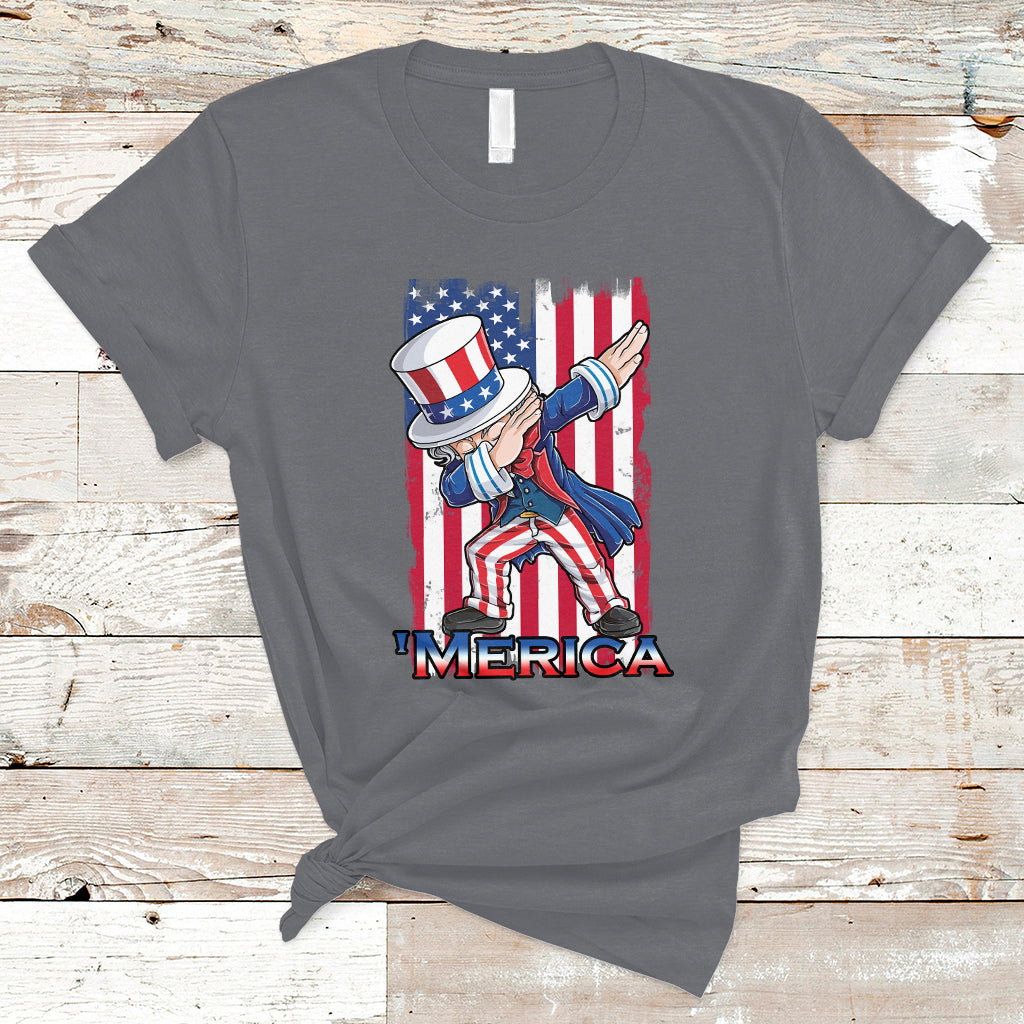 Uncle Sam T Shirt 4th of July Dabbing Uncle Sam American Flag Men Women Kid - Wonder Print Shop