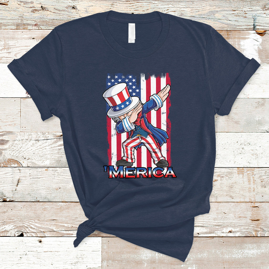 Uncle Sam T Shirt 4th of July Dabbing Uncle Sam American Flag Men Women Kid - Wonder Print Shop