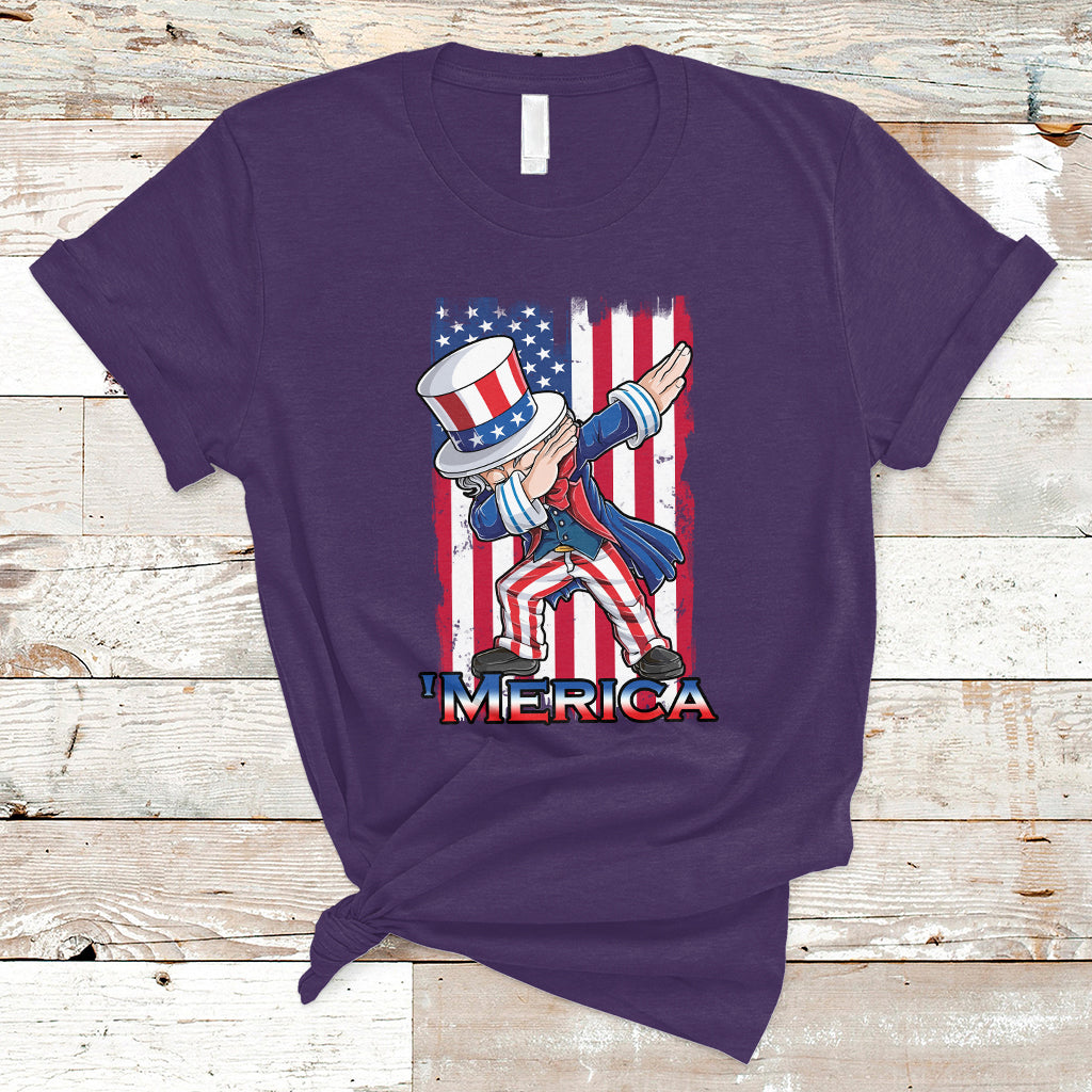 Uncle Sam T Shirt 4th of July Dabbing Uncle Sam American Flag Men Women Kid - Wonder Print Shop