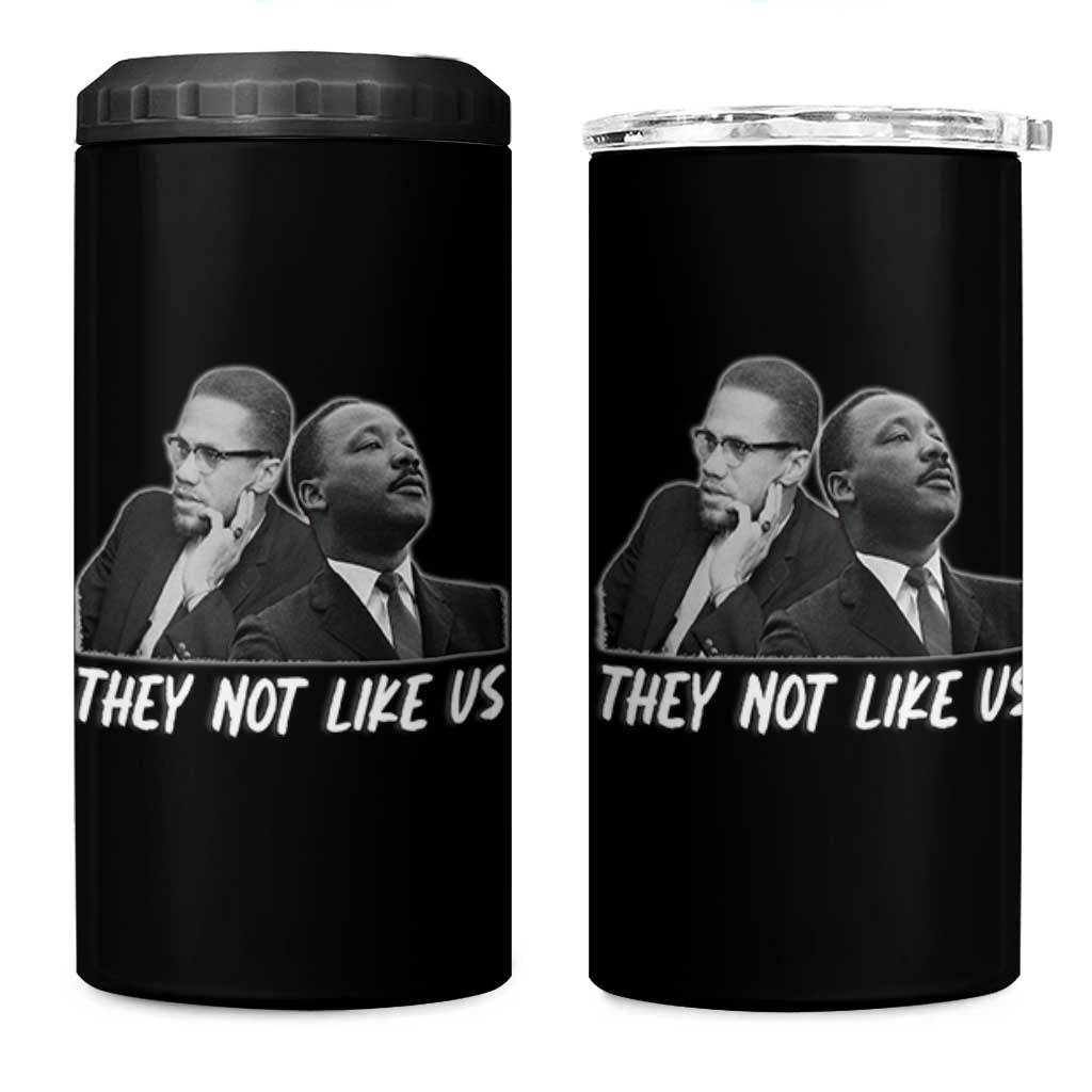 Malcolm X and MLK 4 in 1 Can Cooler Tumbler They Not Like Us - Wonder Print Shop