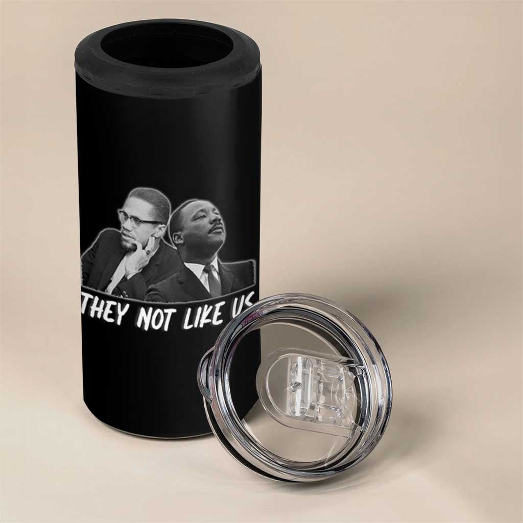 Malcolm X and MLK 4 in 1 Can Cooler Tumbler They Not Like Us - Wonder Print Shop