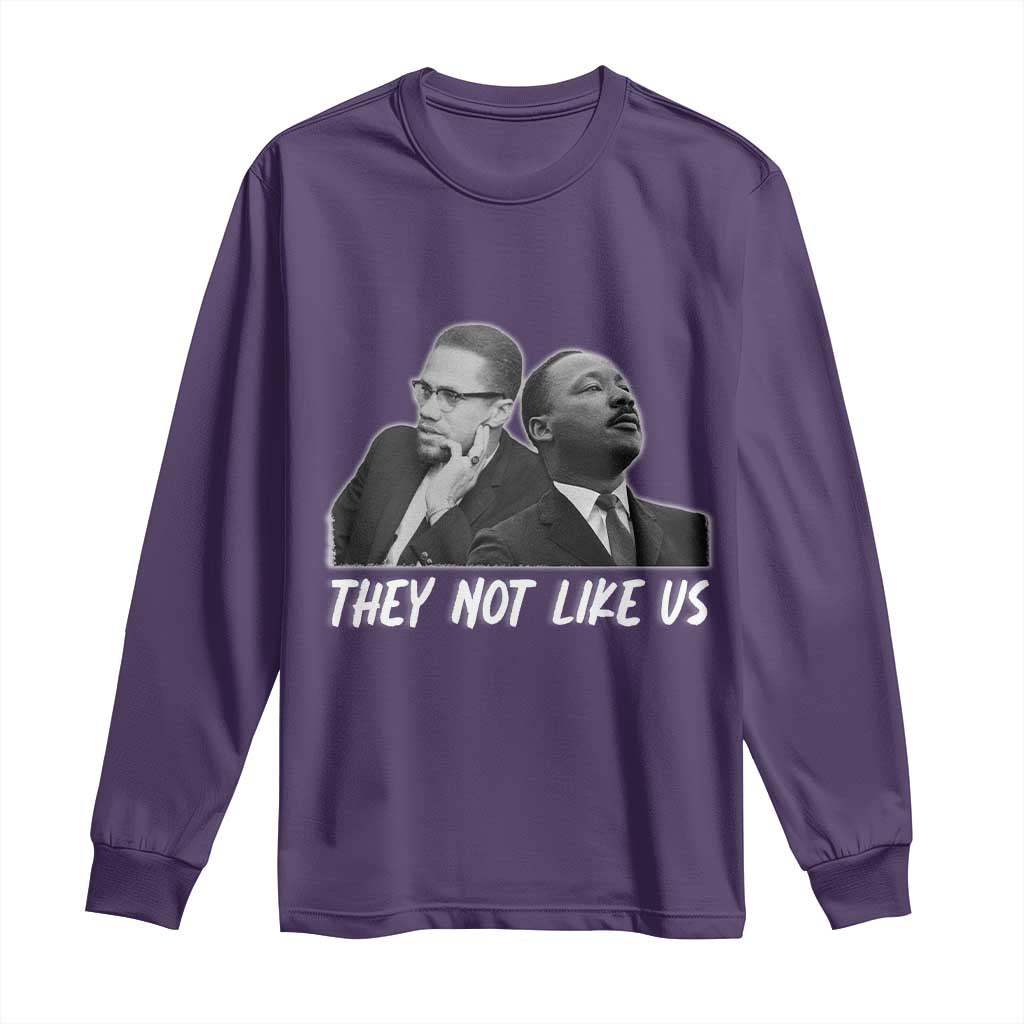 Malcolm X and MLK Long Sleeve Shirt They Not Like Us - Wonder Print Shop