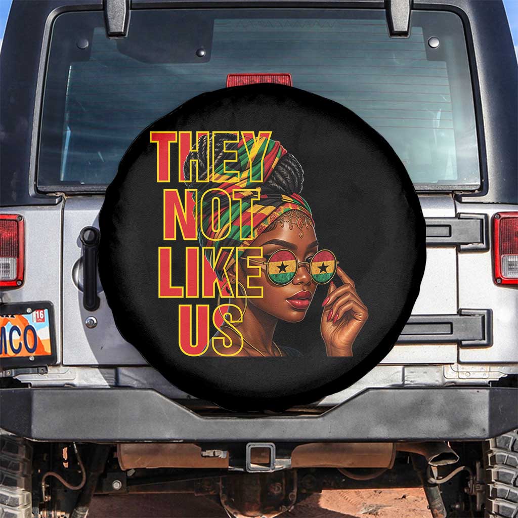 They Not Like Us Afro Queen Spare Tire Cover Melanin Magic Woman witth Headwrap and Sunglasses - Wonder Print Shop