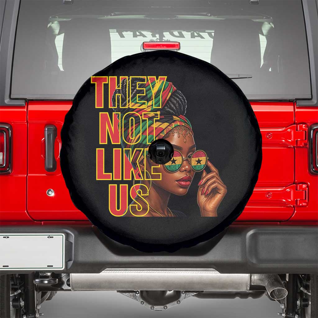 They Not Like Us Afro Queen Spare Tire Cover Melanin Magic Woman witth Headwrap and Sunglasses - Wonder Print Shop