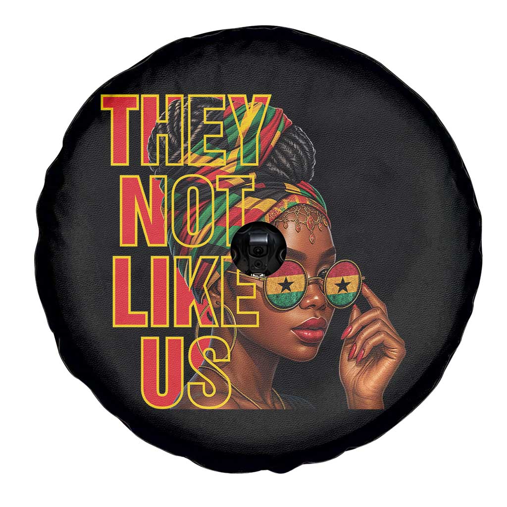 They Not Like Us Afro Queen Spare Tire Cover Melanin Magic Woman witth Headwrap and Sunglasses - Wonder Print Shop