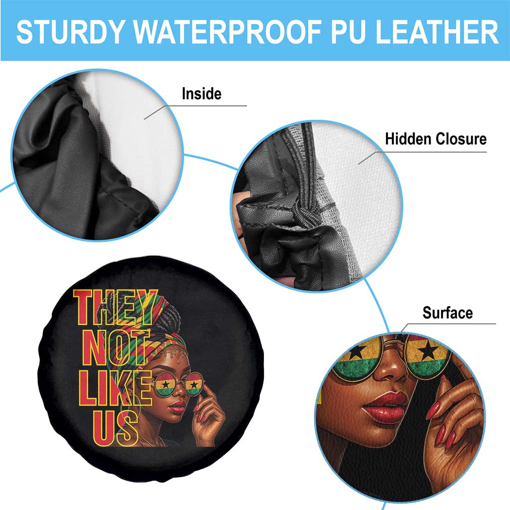 They Not Like Us Afro Queen Spare Tire Cover Melanin Magic Woman witth Headwrap and Sunglasses - Wonder Print Shop
