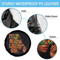 They Not Like Us Afro Queen Spare Tire Cover Melanin Magic Woman witth Headwrap and Sunglasses - Wonder Print Shop