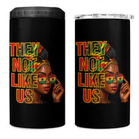 They Not Like Us Afro Queen 4 in 1 Can Cooler Tumbler Melanin Magic Woman witth Headwrap and Sunglasses - Wonder Print Shop