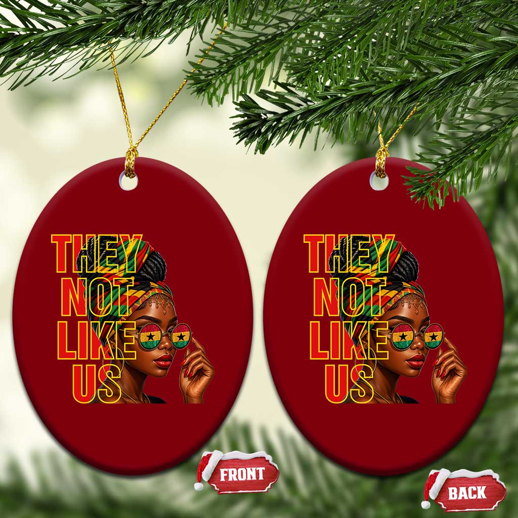 They Not Like Us Afro Queen Ceramic Ornament Melanin Magic Woman witth Headwrap and Sunglasses - Wonder Print Shop